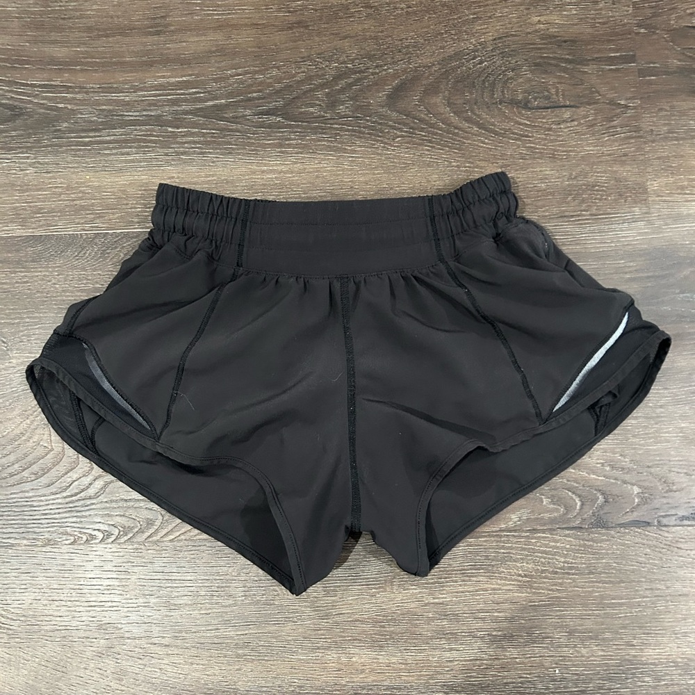 Black lululemon size two hotty hot shorts!